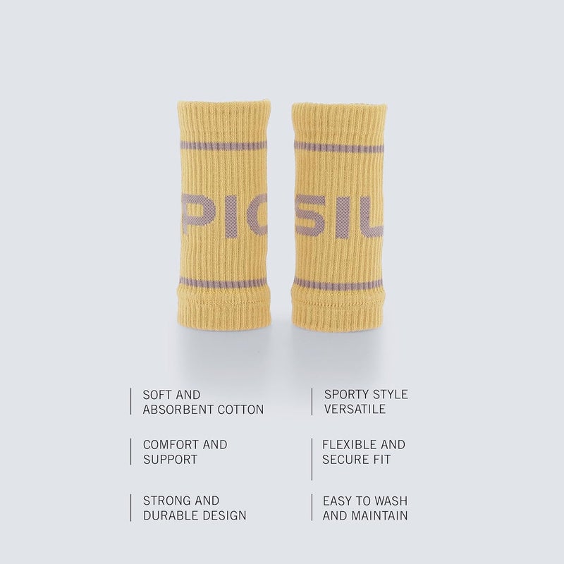 PICSIL - Cotton Sports Wristbands | Absorbent and Breathable | Ideal for Gym, Cross Training, Running and Tennis | Use with Grips | Unisex Design | - Image 3